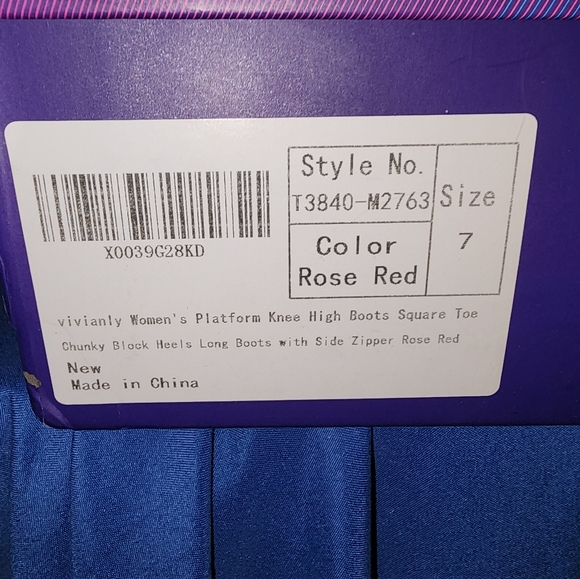 vivianly Women's Platform Knee High Boots Square Toe Chunky Heel Long Stretch Go - Picture 9 of 9